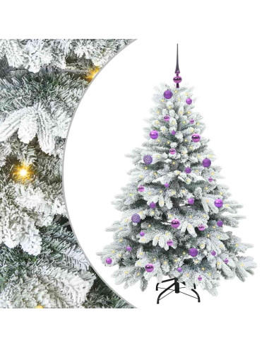 Albero di Natale artificiale con 150 LED Verde 150 cm PE e PVC