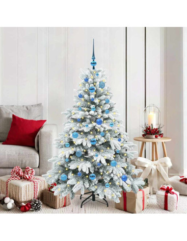 Albero di Natale artificiale con 150 LED Verde 150 cm PE e PVC