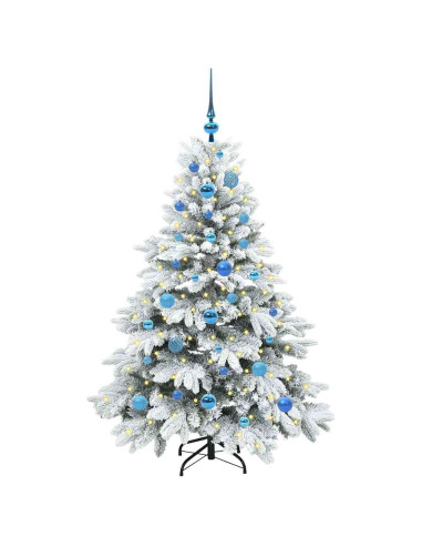 Albero di Natale artificiale con 150 LED Verde 150 cm PE e PVC