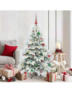 Albero di Natale artificiale con 150 LED Verde 150 cm PE e PVC 2