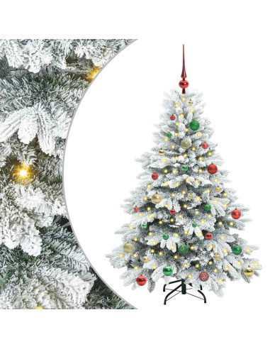 Albero di Natale artificiale con 150 LED Verde 150 cm PE e PVC
