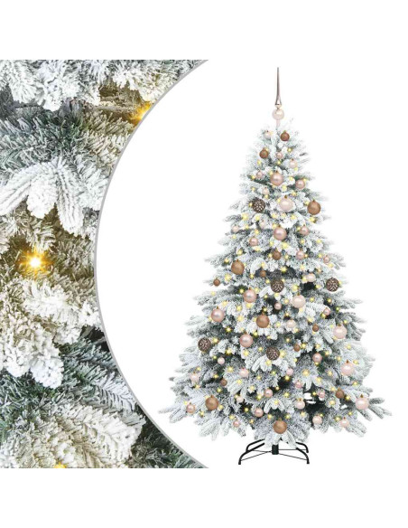 Albero di Natale artificiale con 300 LED Verde 180 cm PE e PVC