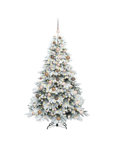 Albero di Natale artificiale con 300 LED Verde 180 cm PE e PVC