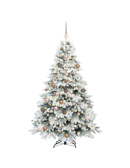 Albero di Natale artificiale con 300 LED Verde 180 cm PE e PVC
