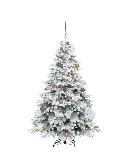 Albero di Natale artificiale con 300 LED Verde 180 cm PE e PVC