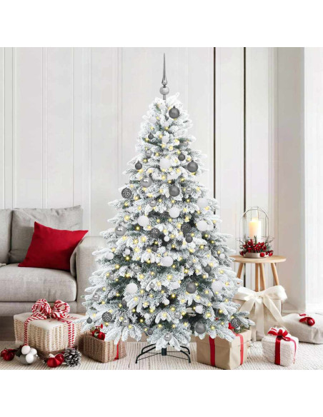 Albero di Natale artificiale con 300 LED Verde 180 cm PE e PVC