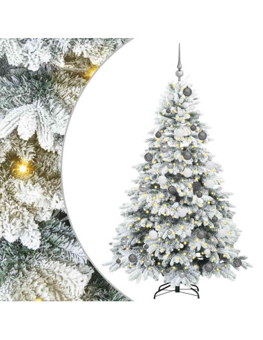 Albero di Natale artificiale con 300 LED Verde 180 cm PE e PVC