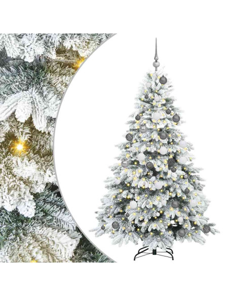 Albero di Natale artificiale con 300 LED Verde 180 cm PE e PVC