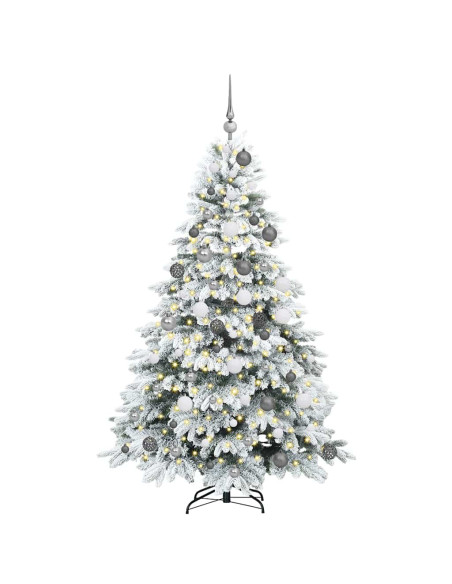 Albero di Natale artificiale con 300 LED Verde 180 cm PE e PVC