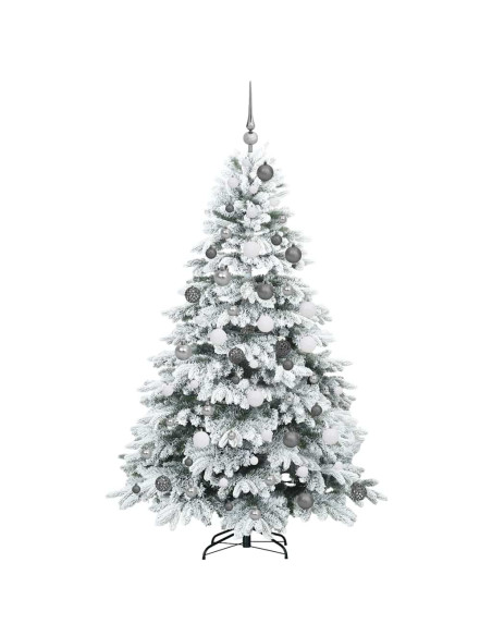 Albero di Natale artificiale con 300 LED Verde 180 cm PE e PVC