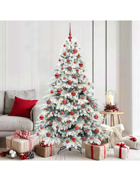 Albero di Natale artificiale con 300 LED Verde 180 cm PE e PVC