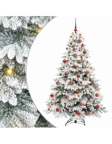 Albero di Natale artificiale con 300 LED Verde 180 cm PE e PVC