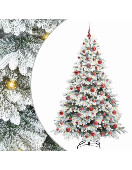 Albero di Natale artificiale con 300 LED Verde 180 cm PE e PVC