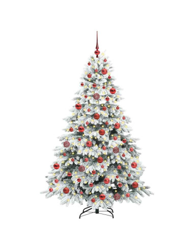 Albero di Natale artificiale con 300 LED Verde 180 cm PE e PVC
