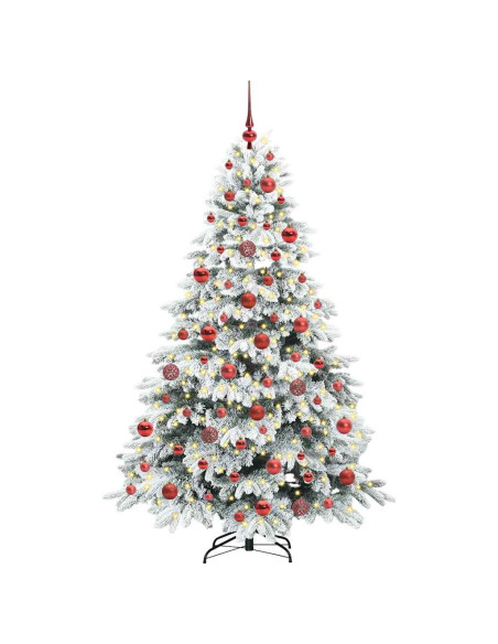 Albero di Natale artificiale con 300 LED Verde 180 cm PE e PVC