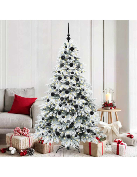 Albero di Natale artificiale con 300 LED Verde 180 cm PE e PVC