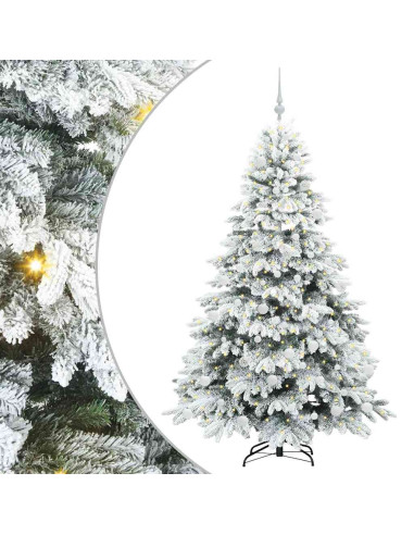 Albero di Natale artificiale con 300 LED Verde 180 cm PE e PVC