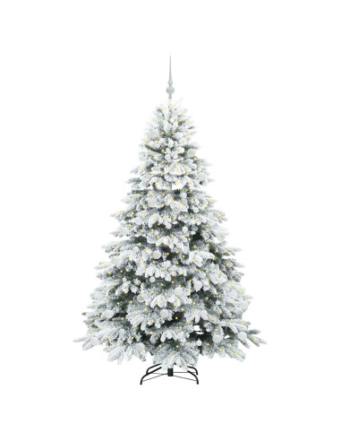 Albero di Natale artificiale con 300 LED Verde 180 cm PE e PVC