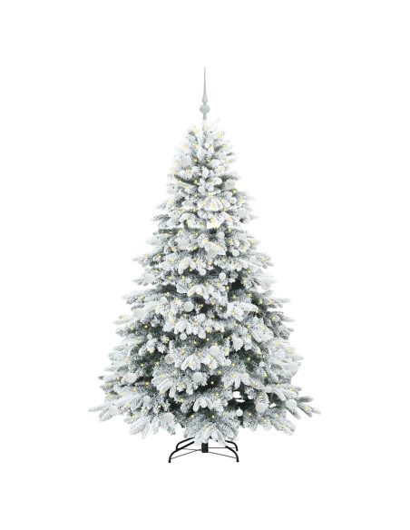 Albero di Natale artificiale con 300 LED Verde 180 cm PE e PVC