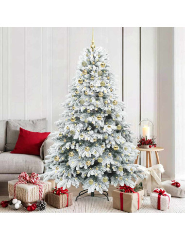 Albero di Natale artificiale con 300 LED Verde 180 cm PE e PVC