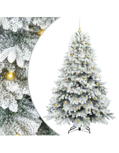 Albero di Natale artificiale con 300 LED Bianco 180 cm PE e PVC 2