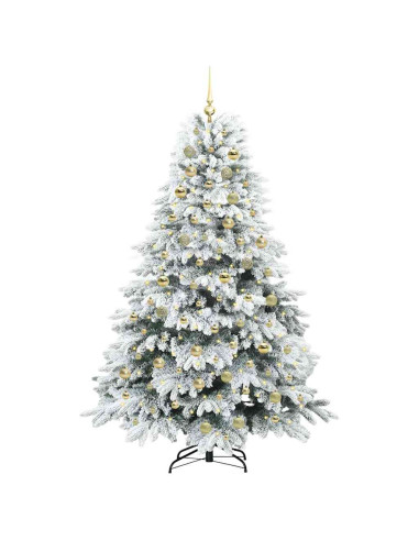 Albero di Natale artificiale con 300 LED Verde 180 cm PE e PVC