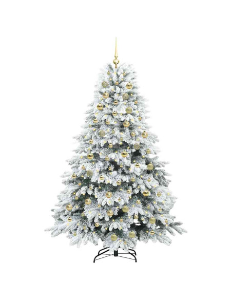 Albero di Natale artificiale con 300 LED Verde 180 cm PE e PVC