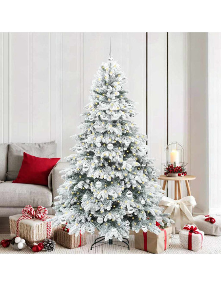 Albero di Natale artificiale con 300 LED Verde 180 cm PE e PVC