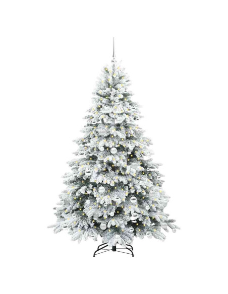 Albero di Natale artificiale con 300 LED Verde 180 cm PE e PVC