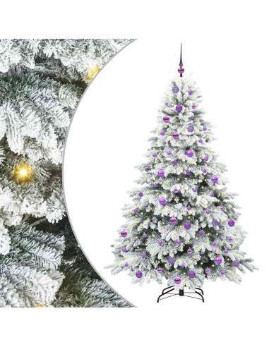 Albero di Natale artificiale con 300 LED Verde 180 cm PE e PVC