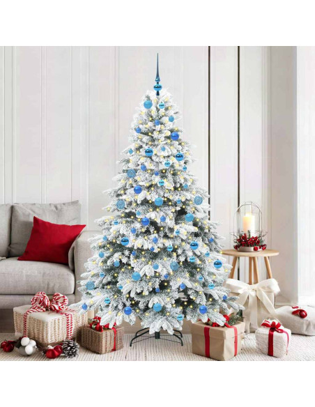 Albero di Natale artificiale con 300 LED Verde 180 cm PE e PVC