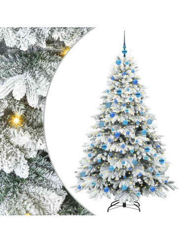 Albero di Natale artificiale con 300 LED Verde 180 cm PE e PVC