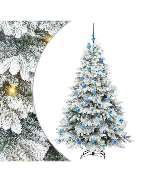 Albero di Natale artificiale con 300 LED Verde 180 cm PE e PVC