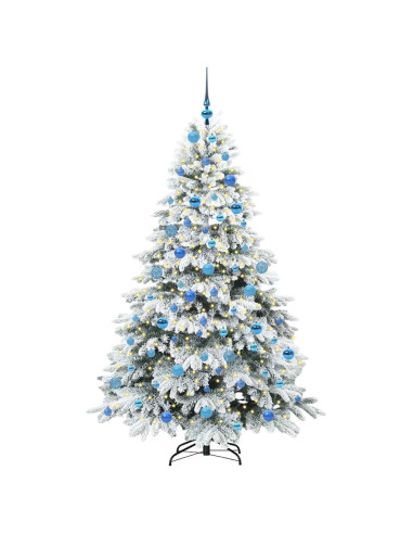 Albero di Natale artificiale con 300 LED Verde 180 cm PE e PVC