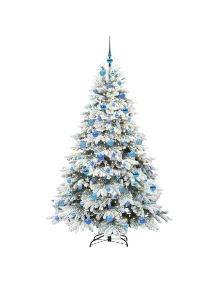 Albero di Natale artificiale con 300 LED Verde 180 cm PE e PVC