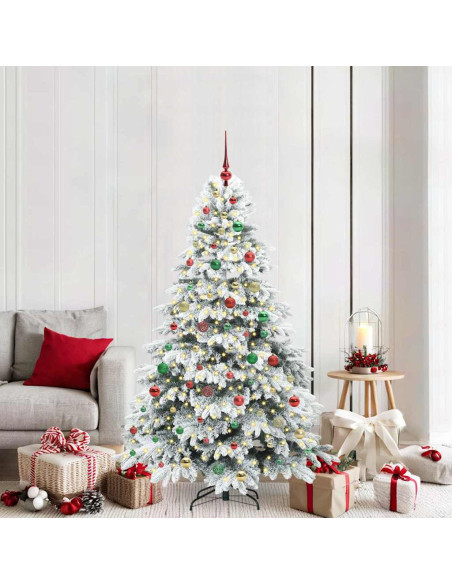 Albero di Natale artificiale con 300 LED Verde 180 cm PE e PVC