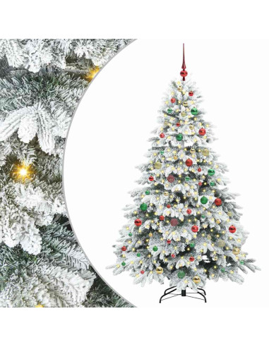 Albero di Natale artificiale con 300 LED Verde 180 cm PE e PVC