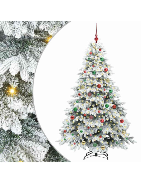 Albero di Natale artificiale con 300 LED Verde 180 cm PE e PVC