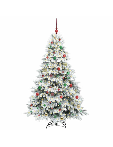 Albero di Natale artificiale con 300 LED Verde 180 cm PE e PVC