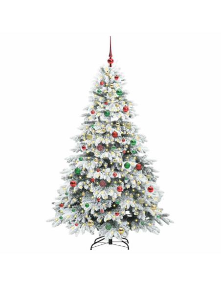 Albero di Natale artificiale con 300 LED Verde 180 cm PE e PVC