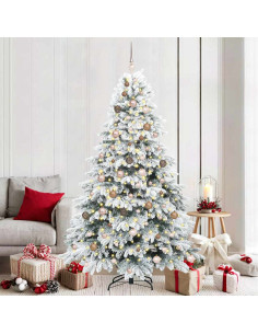 Albero di Natale artificiale con 300 LED Verde 210 cm PE e PVC 2