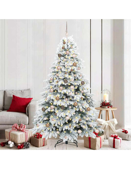 Albero di Natale artificiale con 300 LED Verde 210 cm PE e PVC