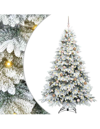 Albero di Natale artificiale con 300 LED Verde 210 cm PE e PVC