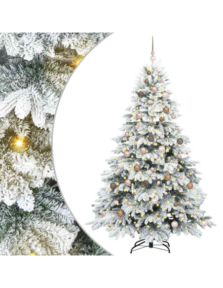 Albero di Natale artificiale con 300 LED Verde 210 cm PE e PVC