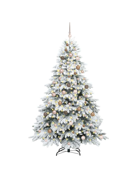 Albero di Natale artificiale con 300 LED Verde 210 cm PE e PVC