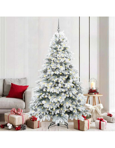 Albero di Natale artificiale con 300 LED Verde 210 cm PE e PVC