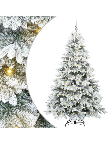 Albero di Natale artificiale con 300 LED Bianco 210 cm PE e PVC