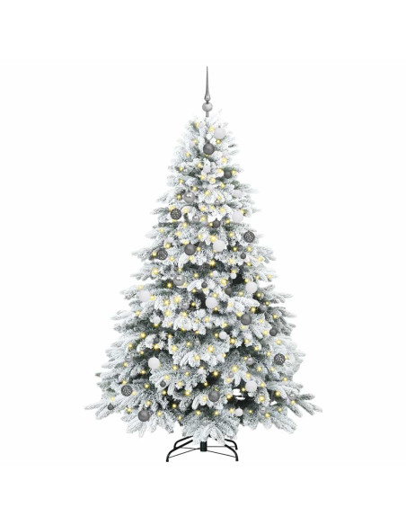 Albero di Natale artificiale con 300 LED Verde 210 cm PE e PVC
