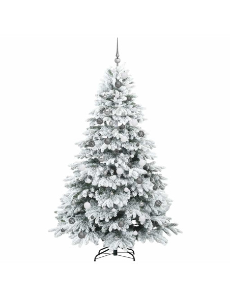 Albero di Natale artificiale con 300 LED Verde 210 cm PE e PVC