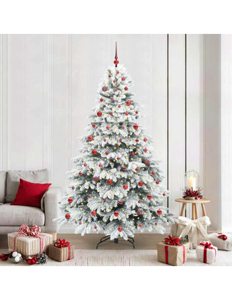 Albero di Natale artificiale con 300 LED Verde 210 cm PE e PVC